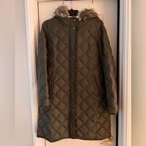 Lauren Ralph Lauren faux fur trim down & feather parka - M